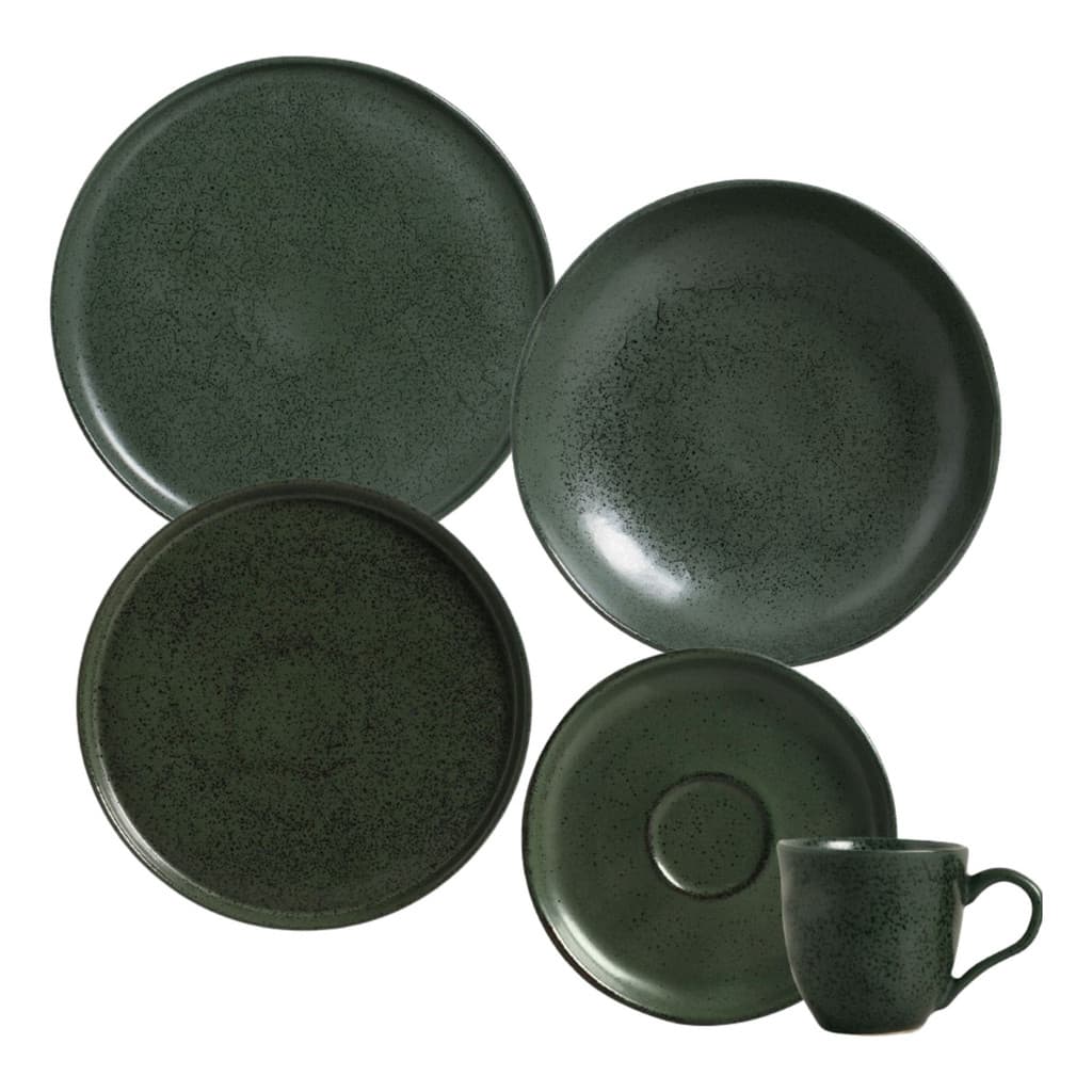 Aparelho Jantar 30 Peças Bio Greenery Porto Brasil Mesa Posta Verde