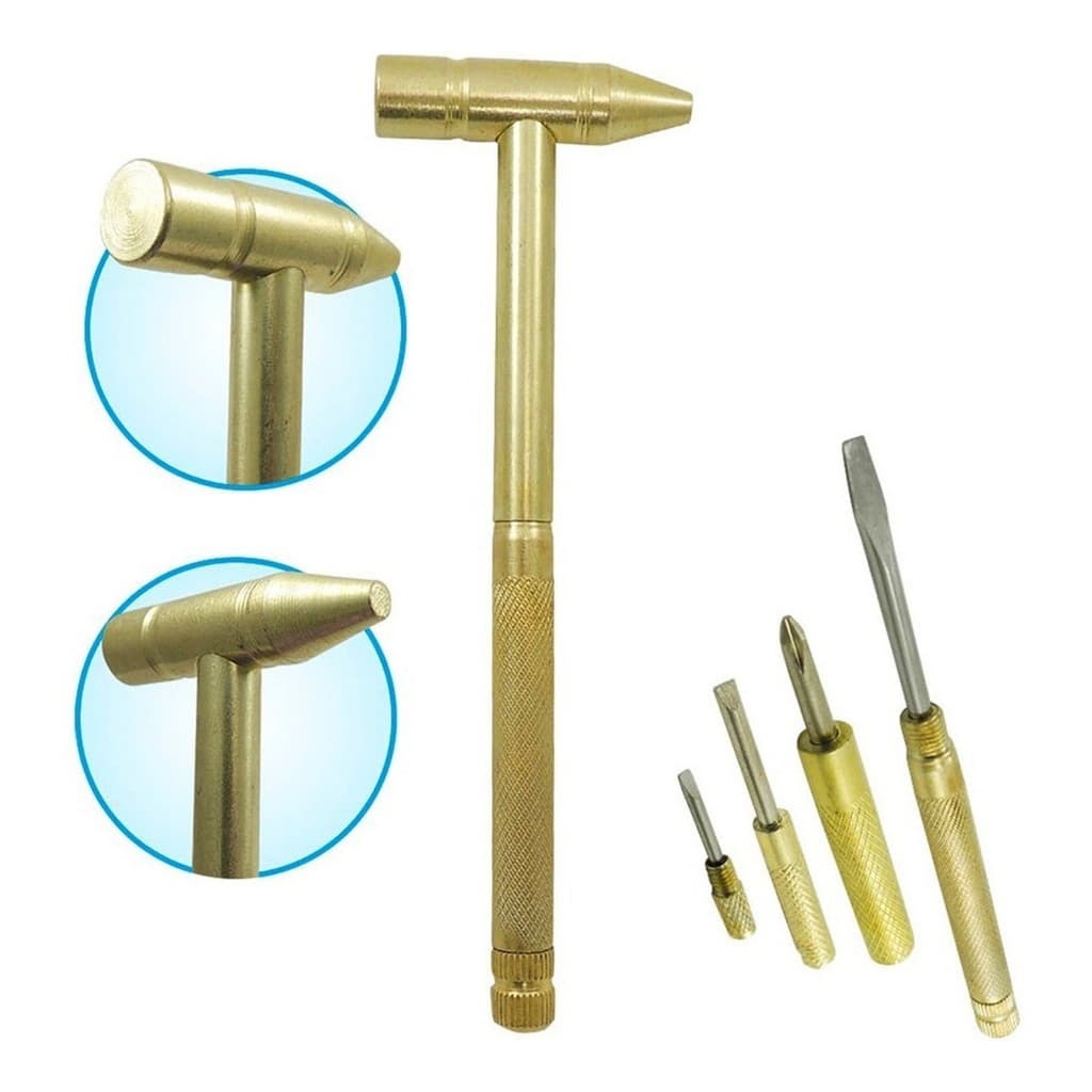 Martelo Martelinho Dourado Artesanato Chaves Fendas Philips