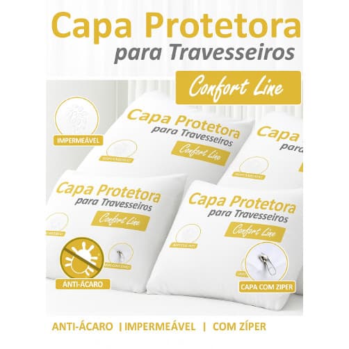 Kit 4 Protetor Impermeável para Travesseiro SMS Super Confort Line Branco