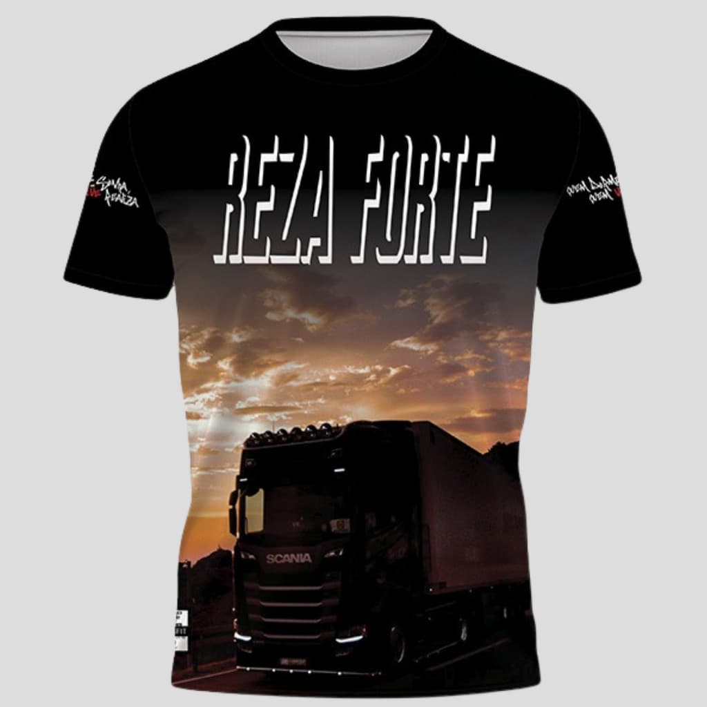 Camiseta Camisa Caminhoneiro Scania T-Shirt  Dry Fit Gola Redonda Proteção UV