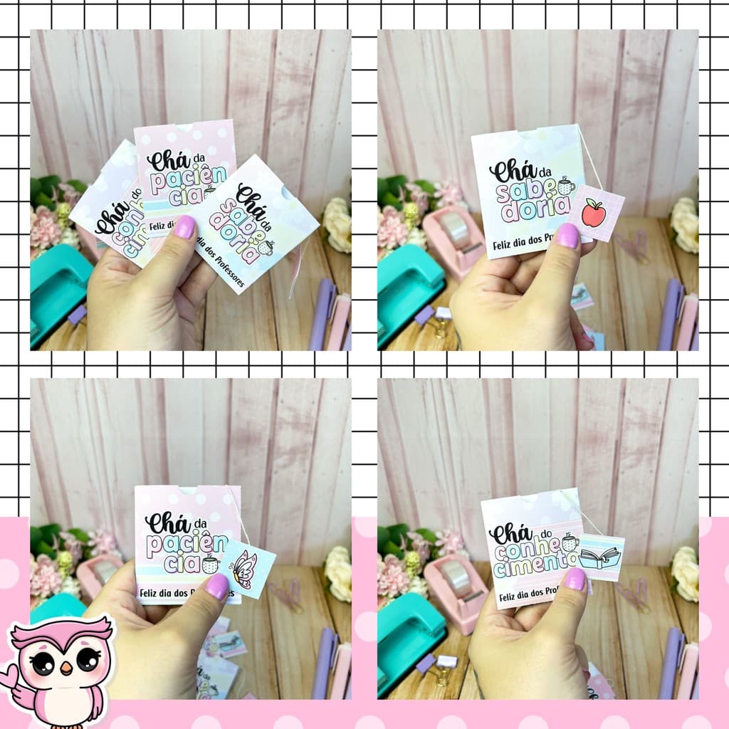Cards para Sachê de chá Dia dos Professores Mimo, Lembrancinha, (NÃO ACOMPANHA SACHÊ) Envio Imediato.