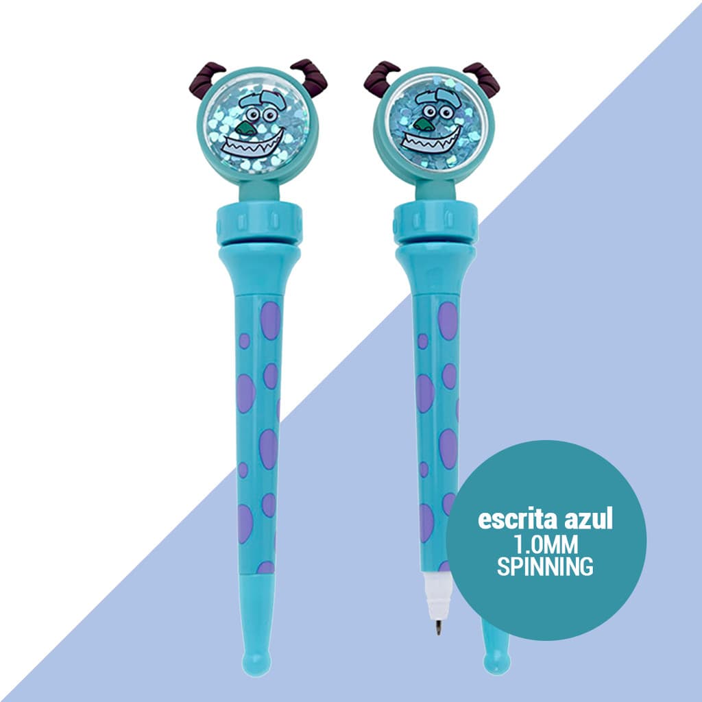 Caneta Spinning Pixar Sullivan 1.00MM Molin - Escrita Azul