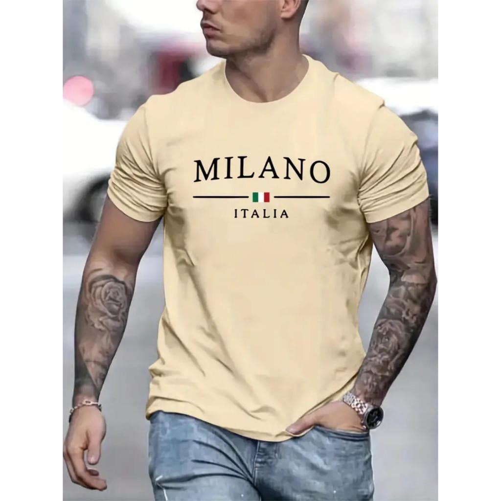 Camiseta Masculina Camisa Estampada Milano Paris Blusa 100% Algodão