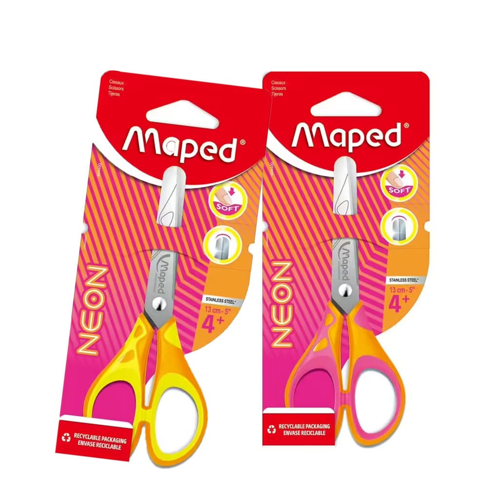 Tesoura escolar Essentials Soft Neon 13cm 464400 Maped