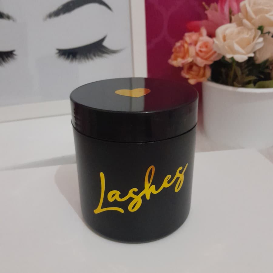 Porta Cotonete Algodão  Escovinhas Lashes Preto