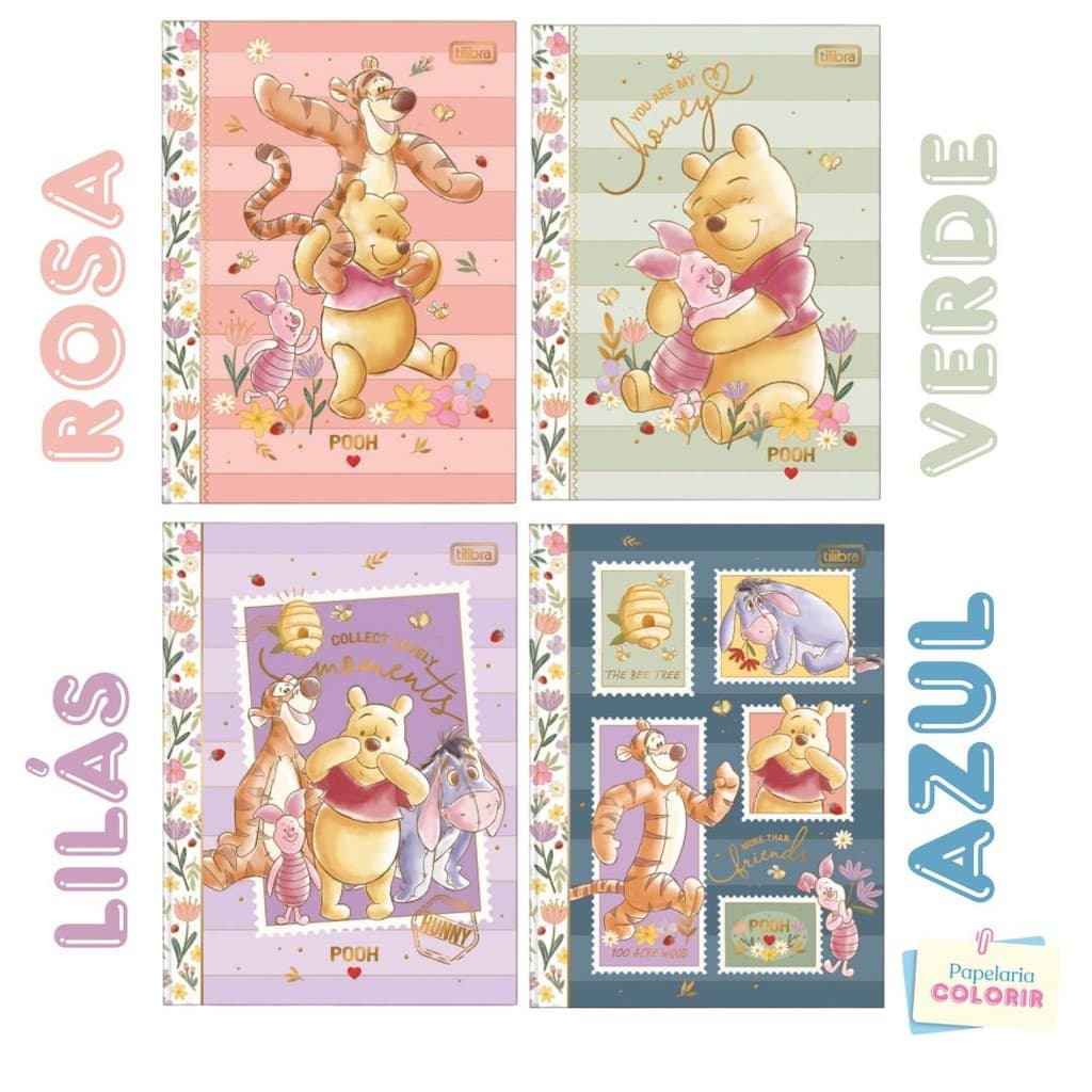 Caderno Brochura Colegial Pooh – 80 Folhas | Tilibra