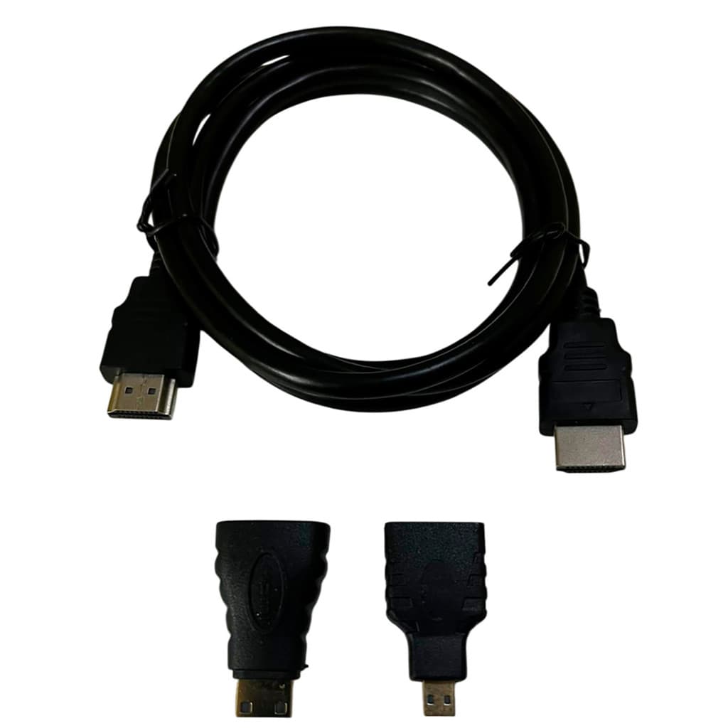 Cabo Hdmi 1,5 Metros Com Adaptador Mini Hdmi E Micro Hdmi