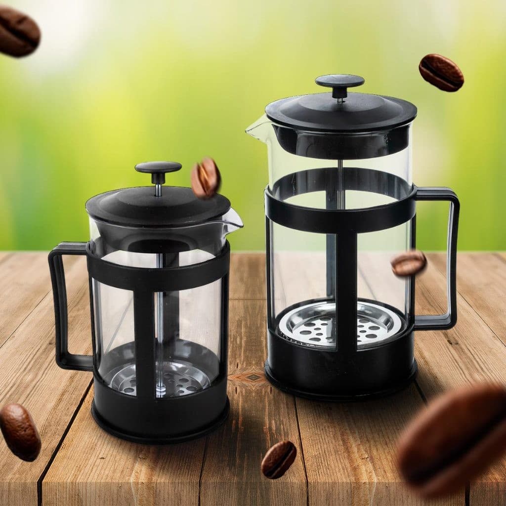 Cafeteira Francesa Prensa Francesa 600ml Preta Vidro Resistente Café Coado Filtro Permanente