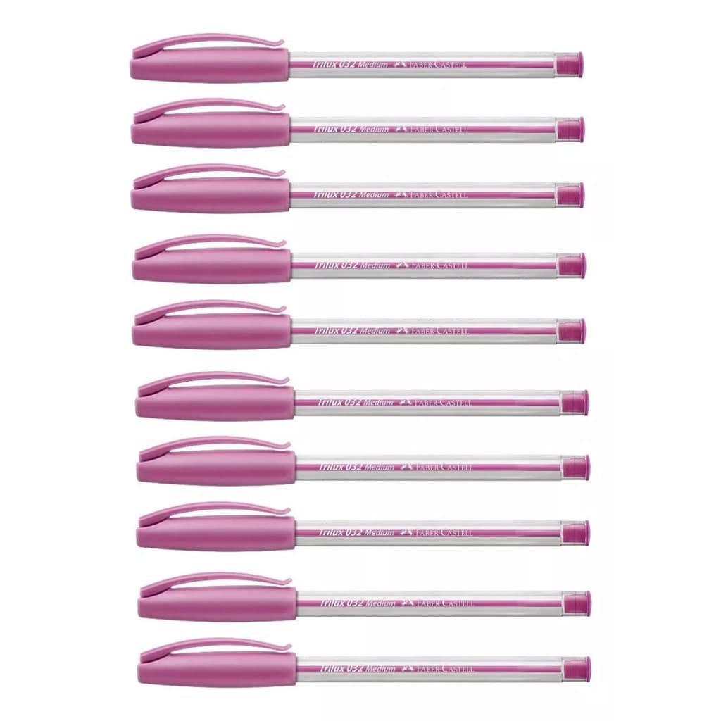 Kit Caneta Esferográfica Rosa Trilux  1.0mm - Faber-Castell