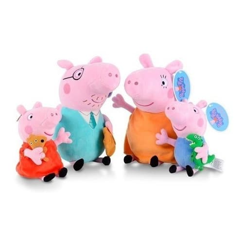 Kit 4 Bonecos Família Peppa Pig Completa Pelúcia