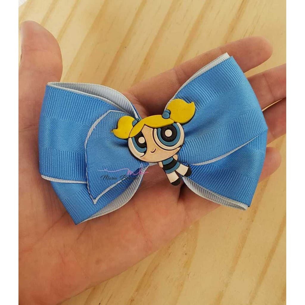 LAÇO INFANTIL TEMA MENINAS SUPER PODEROSAS PRESILHA BICO DE PATO ACESSÓRIO PARA O DIA A DIA