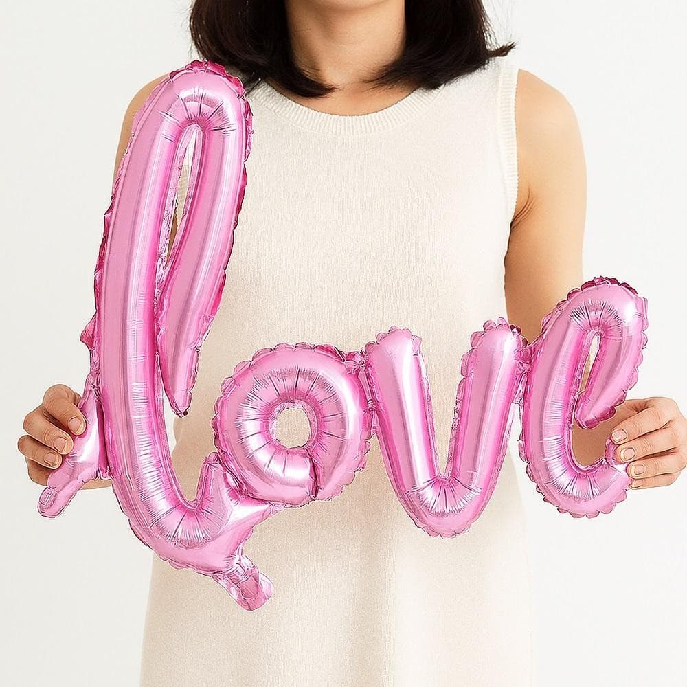 Balão Metalizado LOVE Festa Casamento Decoração Surpresa Declaração de Amor Inflável - Rosa