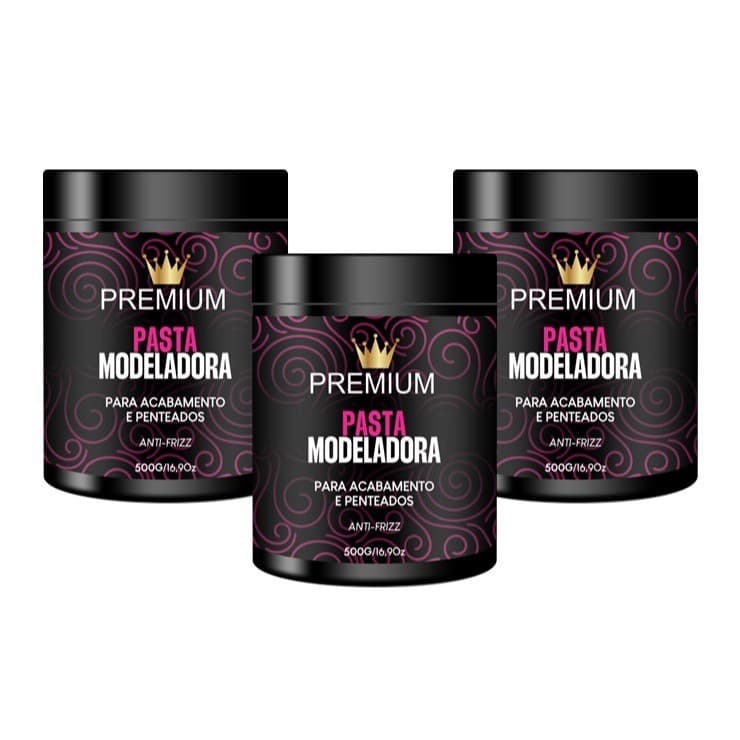Kit Pasta Fixadora Premium 500g com 3 Potes