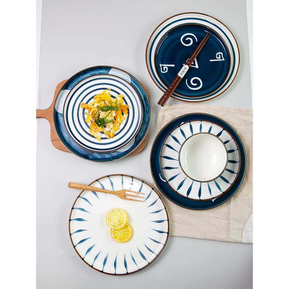 Estilo japonês Quatro Estações Estilo Japonês Underglaze Cor Pintada à Mão Talheres de Cerâmica Tigela de Arroz Tigela d
