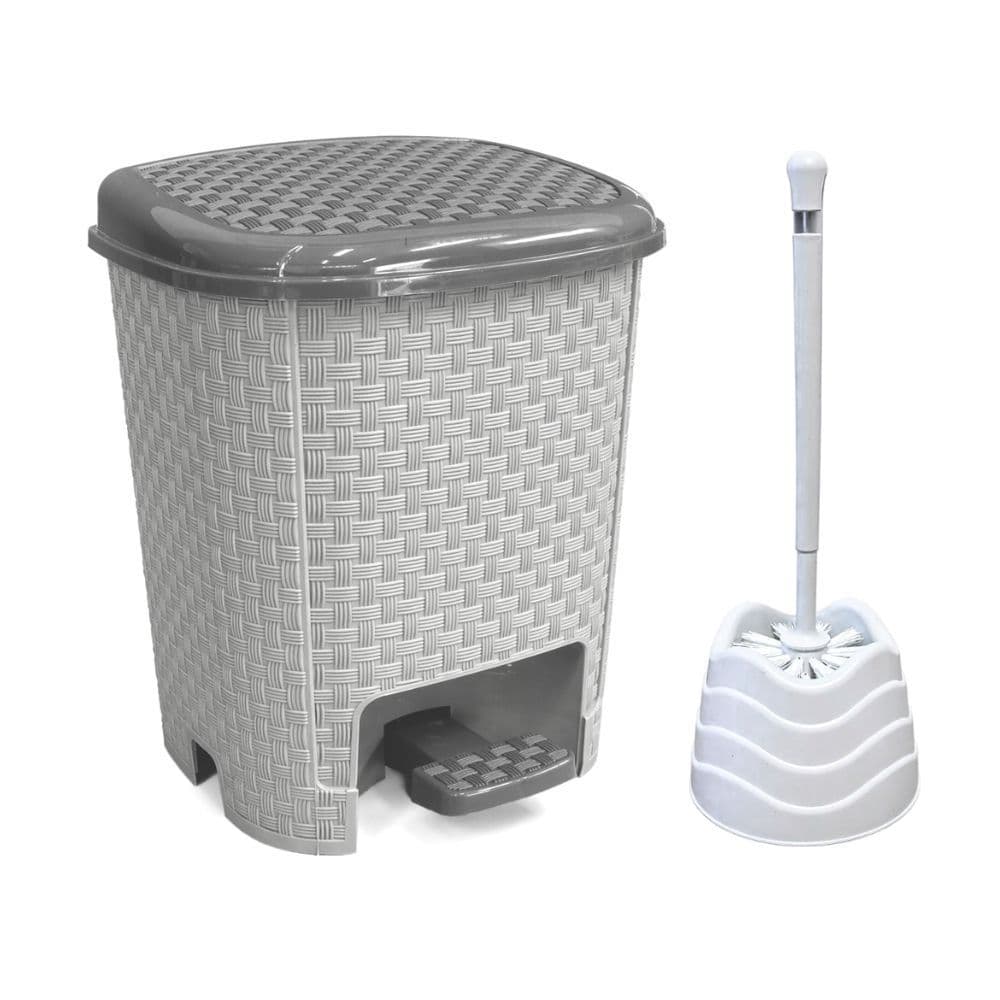 Lixeira de Banheiro 6L com Tampa e Escova - Prática Lavabo e Banheiro