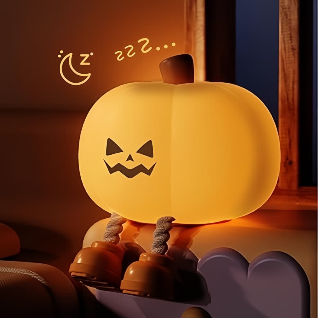 Luminária de Silicone Nocturna Sensor De Toque Abóbora do Diabo Halloween Led Mesa Apoio Celular Decorativo Recarregável