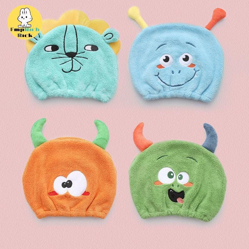 EMRRK > Chapéu De Banho Infantil Bonito Dos Desenhos Animados Animal Criança Toalha De Cabelo Boné Secagem Qui-Seco Micr
