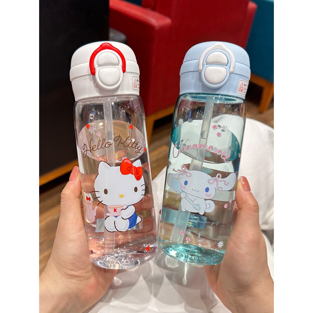 Sanrio copo de água infantil hellokitty meninas estudantes de alto valor escola dedicado bonito copo de palha portátil
