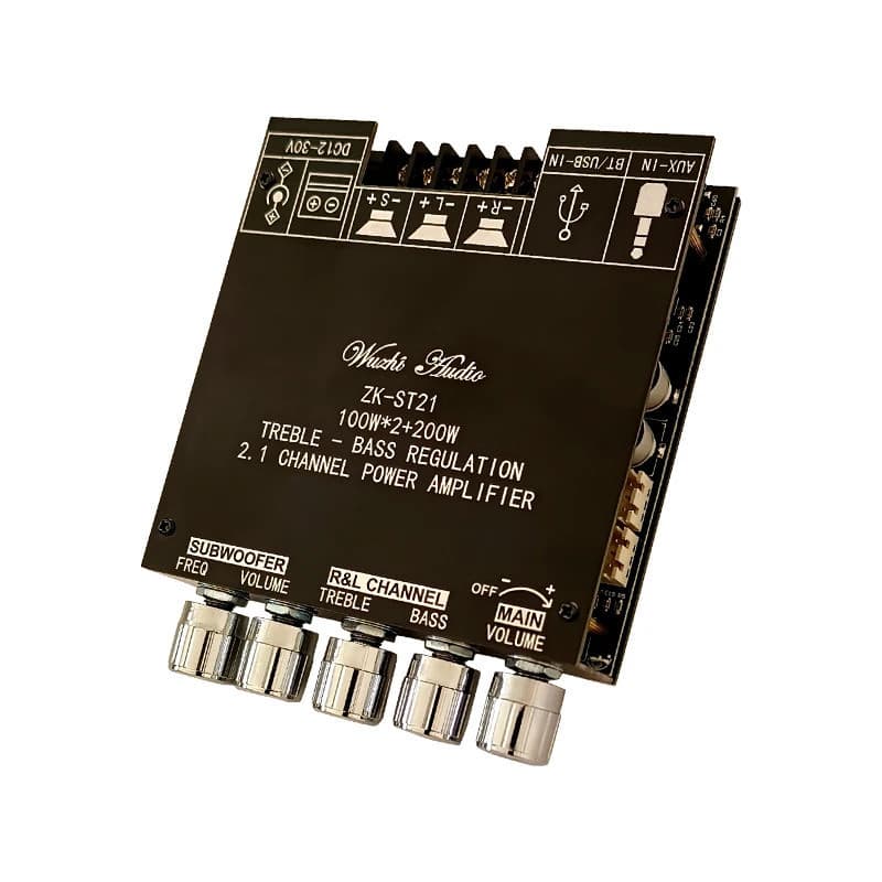 WUZHI áudio ZK-ST21 BT placa de módulo amplificador de alto-falante Digital 2.1 canais 100W + 200W Subwoofer TPA3221 mód