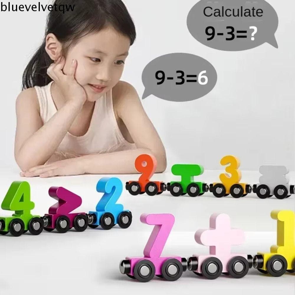 Modelo De Trem Com Número Pequeno BLUEVELVETQW , Brinquedos De Cognição Montessori ,