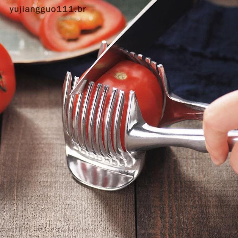 # Novo Liga De Alumínio Cozinha Portátil Laranja Limão Slicer Tomate Corte Clipe Frutas Cebola Cozinhaitem Cortador Aces