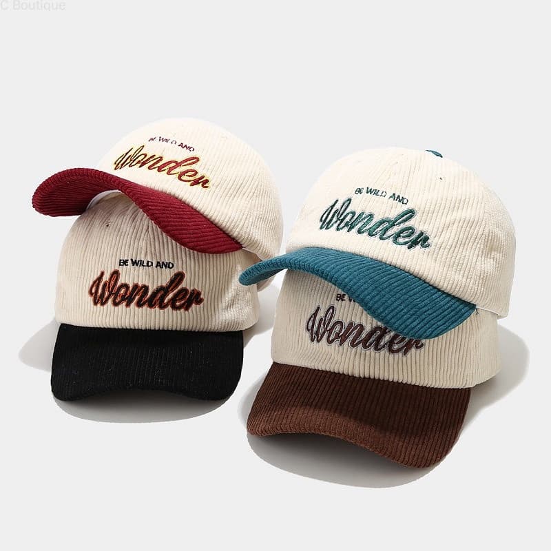 Boné de Veludo Canelado Wonder Unissex/Estilo Casal UMUK