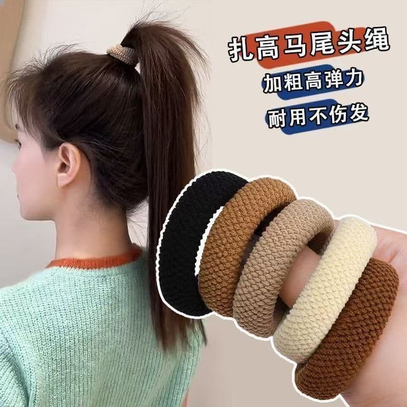 Grosso alto rabo de cavalo bandana sem costura bandana simples bola cabeça adulto hairband laço de cabelo anel de cabelo