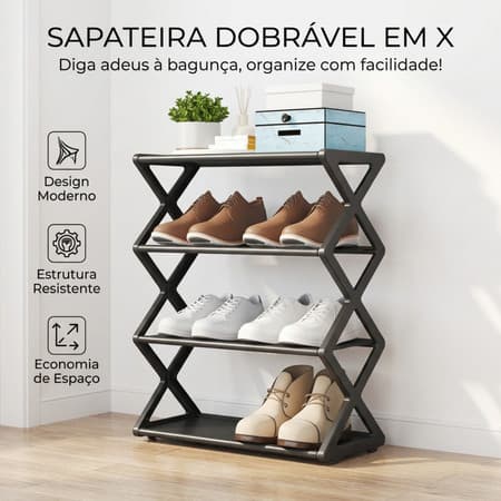 Sapateira Prateleira Sanfonada 4/5 Andares Organizadora Plástico Multiuso Sapatos