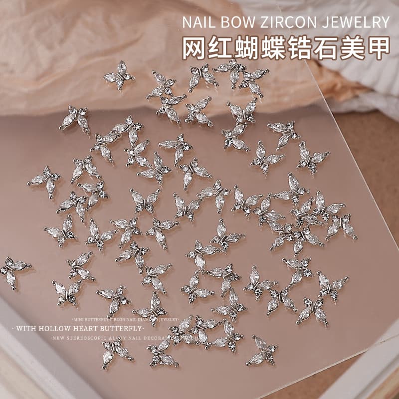Arco jóias diamante acessórios de Metal influenciador venda quente decoração de unhas diamante pequenos acessórios tridi
