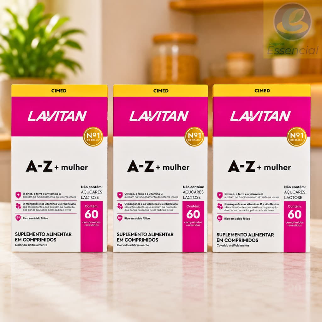 Vitamina Cansaço Feminino Completo Lavitan Mulher AZ Cimed Suplemento Alimenta Saúde Diário Promoção