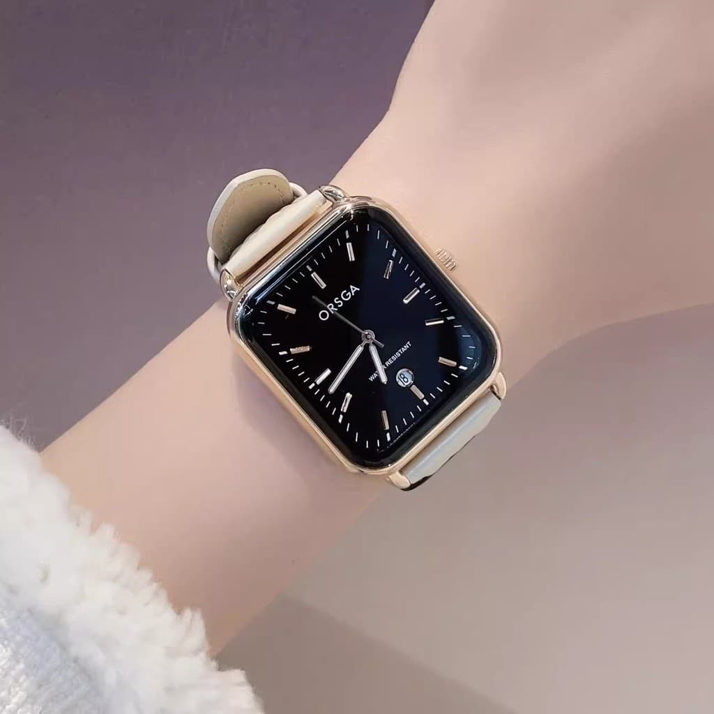 Relógio de calendário quadrado feminino nicho luz luxo moda High-End sentimento temperamento clareamento à prova dwaterp