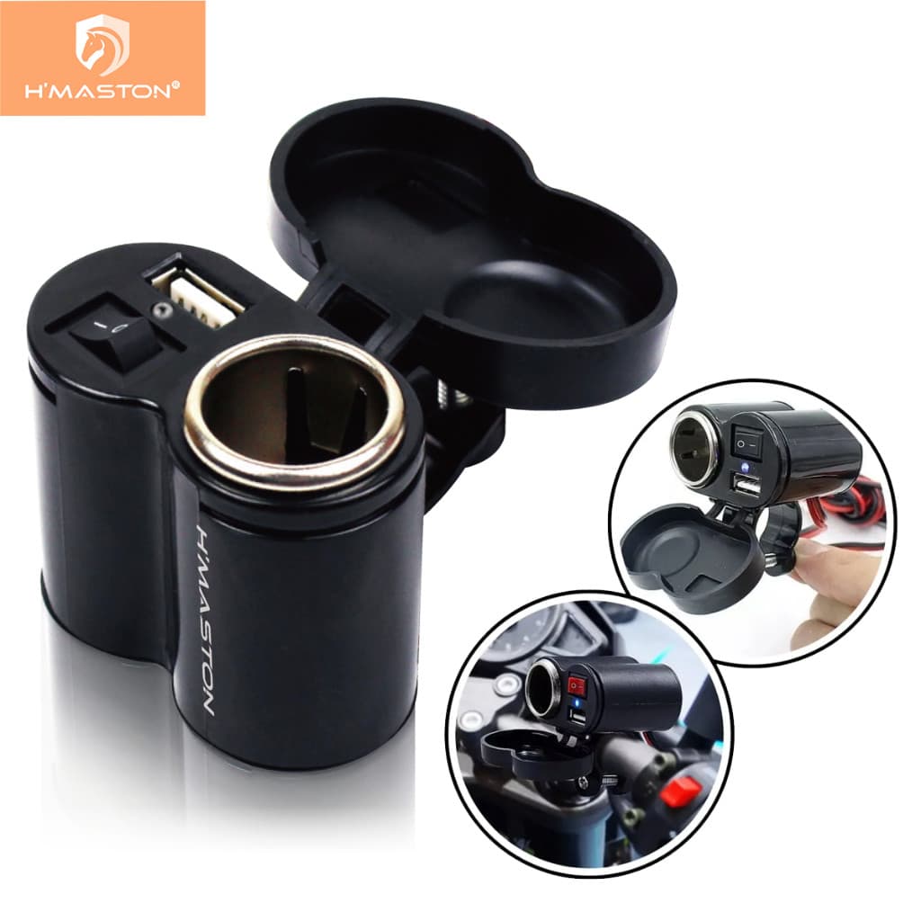 Carregador Celular Turbo H'maston Tomada para Moto USB 12V