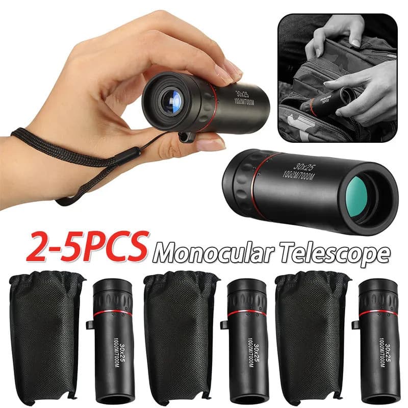 2-5PCS Telescópio Portátil para Caminhadas, Viagens e Caça, Mini Monóculo Prático para Uso Externo, Telescópio de Bolso