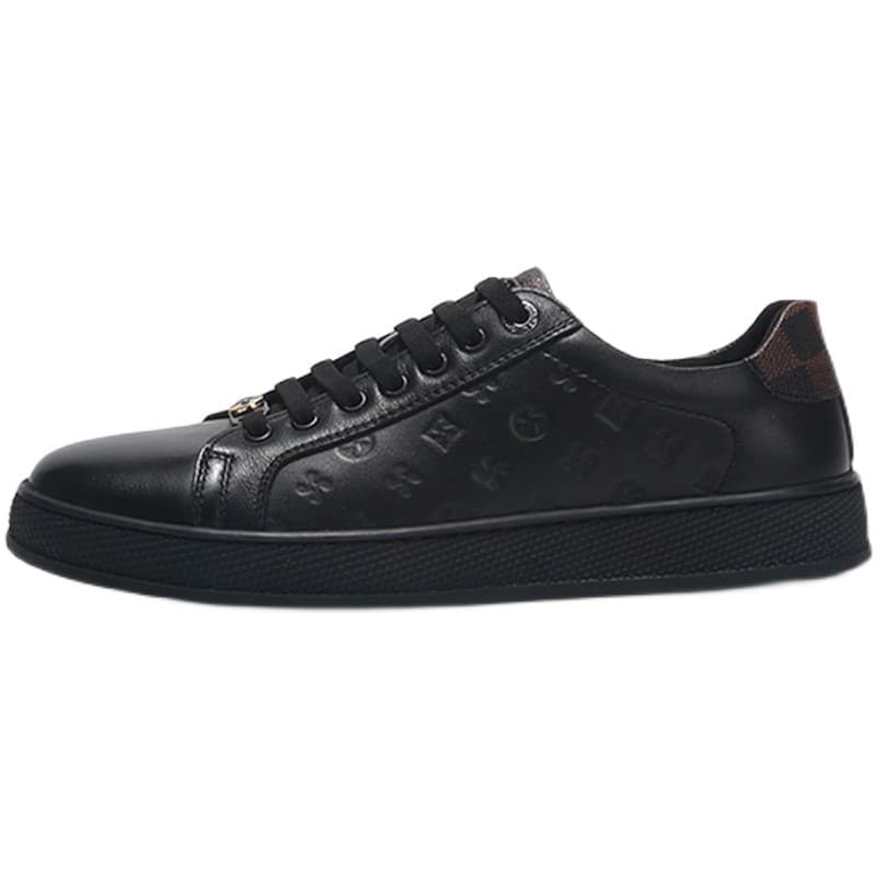 Tênis masculino de couro genuíno sapatos casuais na moda versão coreana leve novo estilo preto sapatos masculinos de can