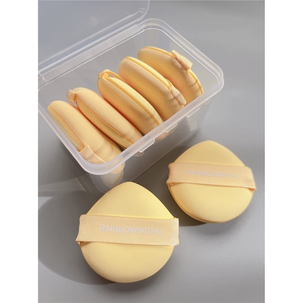 Miss Qian.5 Peças+Caixa de Armazenamento!Sensação de ar não coma pó Super macio fita farinha puff couro farinha fundação