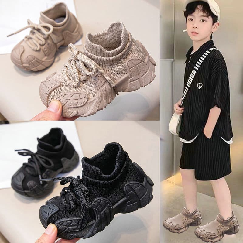 Sapatos internos de jardim de infância crianças meias sapatos meninos malha deslizamento-em meninas sapatos de pano de s