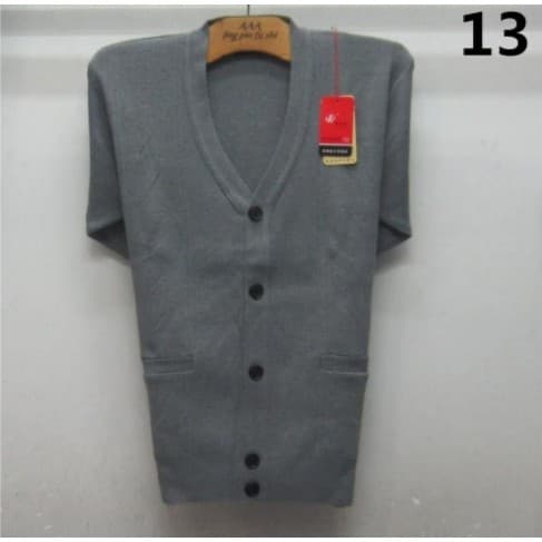 Estilo antigo de meia-idade idosos outono Cardigan Casual camisola jaqueta vovô usar manga comprida com decote em V