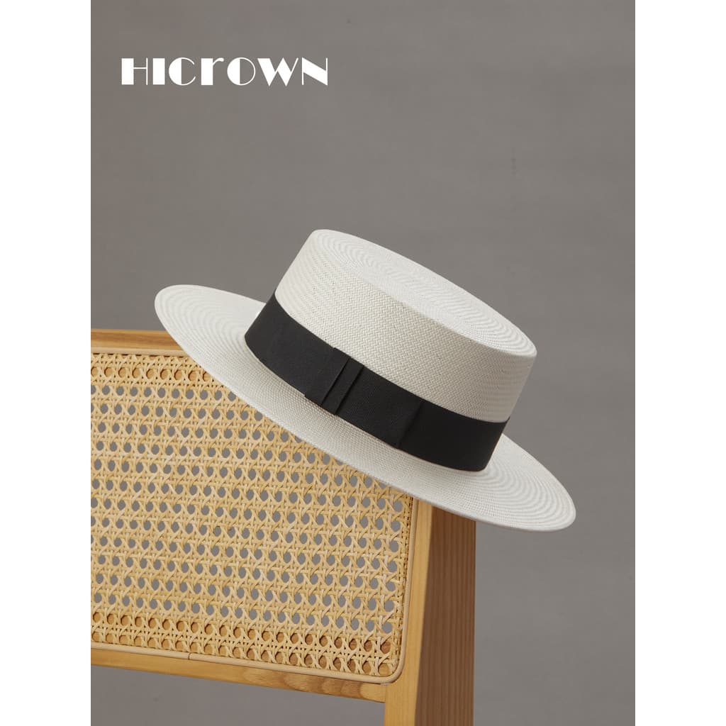 Verão High-End japonês grama de três pontos artesanal panamá chapéu de palha masculino feminino circunferência da cabeça