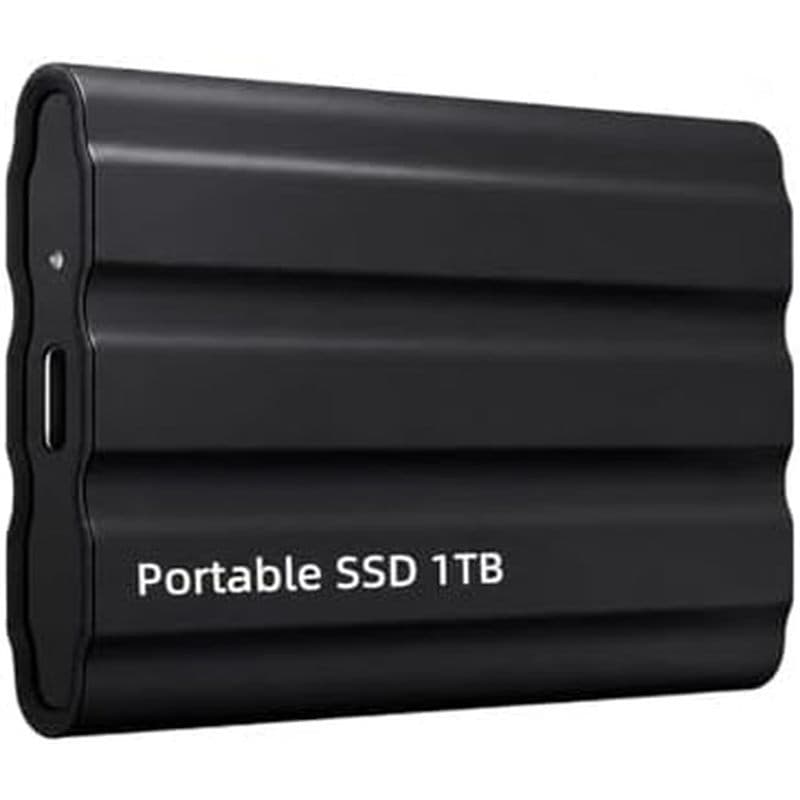 Disco Rígido Externo De 1 Tb , SSD Ultrafino , De Estado Sólido Portátil Compatível Com Windows PC , Mac , Laptop Black-