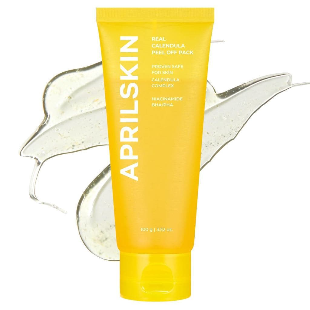 Máscara Facial Peel-Off com Extrato de Flor de Calêndula APRIL, 3.52fl.oz, PHA, BHA e Niacinamida esfolia suavemente, re