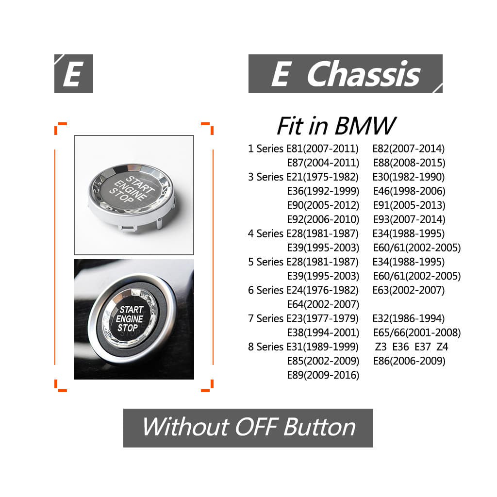 Adequado para BMW/Botão de cristal Interruptor de ignição com um botão Iniciar X1234567Série E90F3015E70G20