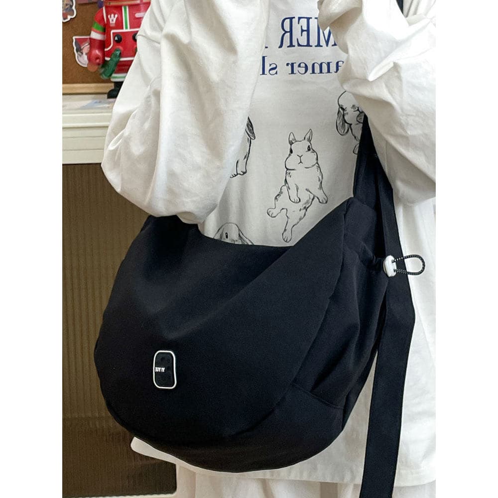 Novo estilo Street Wear bolsa de lona feminina Casual All-Match bolsa de ombro grande capacidade simples saco do mensage