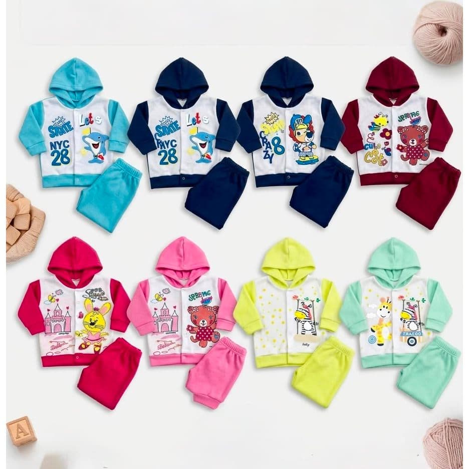 Conjunto Soft Para Bebê Com Capuz Estampa Sortida