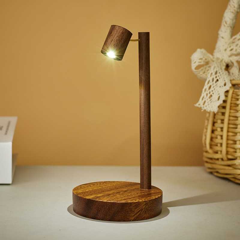 Candeeiro De Mesa De Madeira LED Luz Noturna Economizadora De Energia Quarto Vintage Lâmpada De Cabeceira Maciça