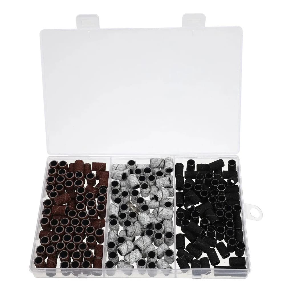 Kit 210 Lixa Refil De Unha Lixadeira Broca Bits 80 120 180 Motor