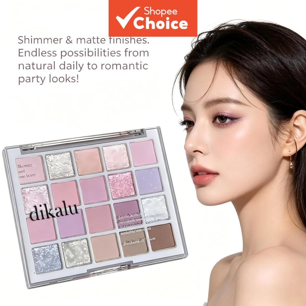 DIKALU Paleta de Sombras 20 Cores 20g Brilho + Opaca para Festas de Verão
