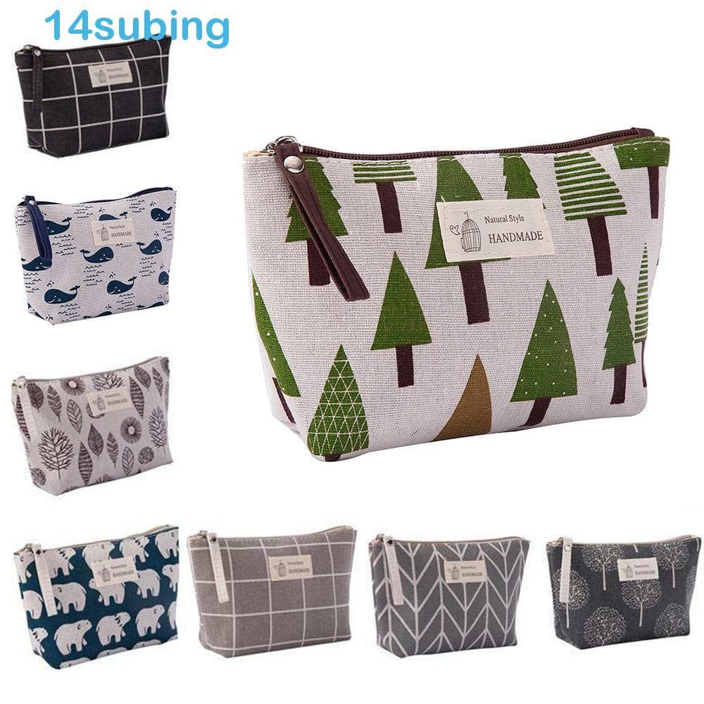 SUBING Bolsa De Maquiagem Fashion Lavagem De Lona Portátil Com Padrão Animal Estojo De Higiene Pessoal