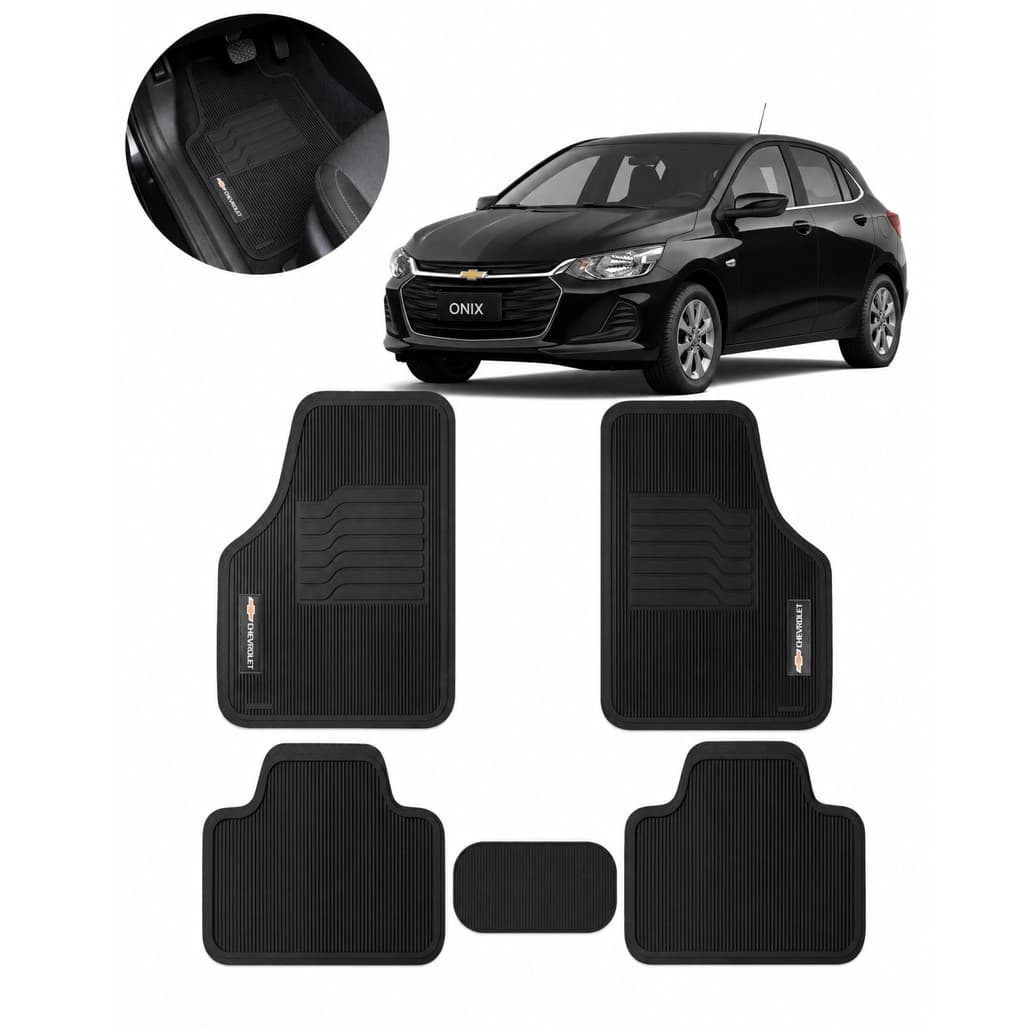 Tapete Automotivo Universal Borracha Onix 2012 2013 2014 2015 2016 2017 2018 2019 2020 2021 2022 2023 2024 2025 2026