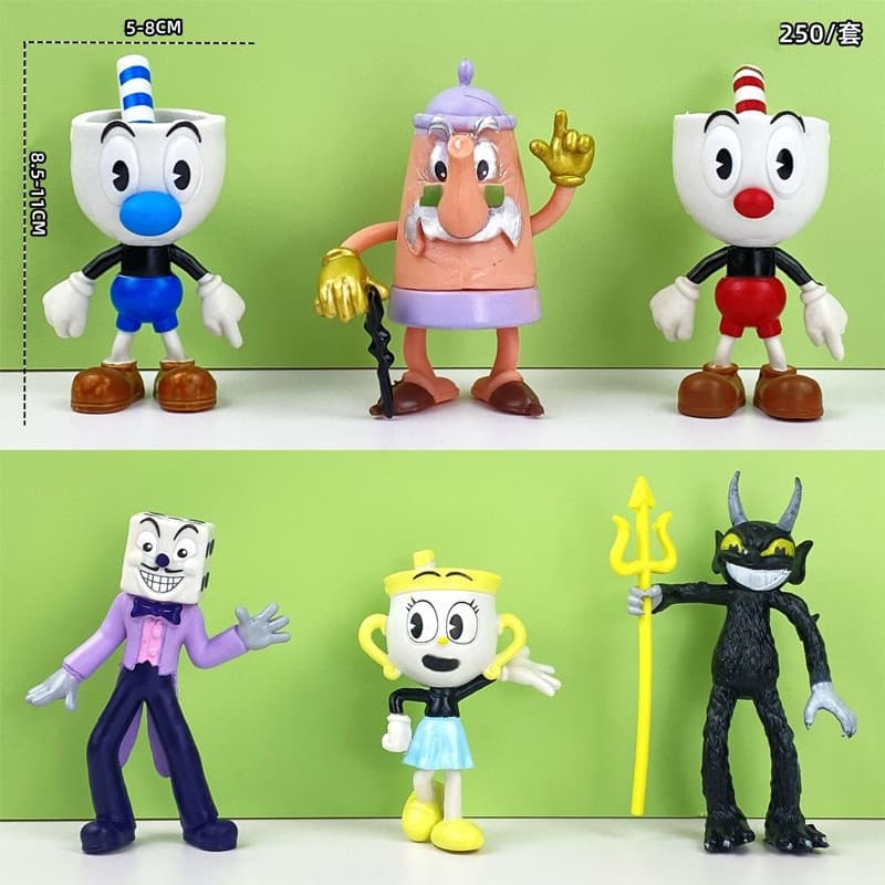 Conjunto de 6 figuras de personagens do jogo de anime "Ready Player One": Mug Man, Mug King, Dice Man, Ollie, Duke, Jasp