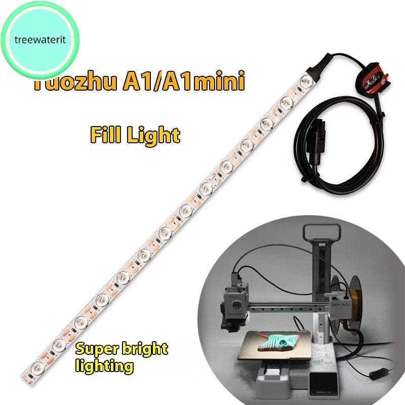 treewaterit 1 Pçs Instalação Magnética Liga De Alumínio Tira LED Para Bambu Laboratório A1/A1 Mini Kit Barra Luz Acessór